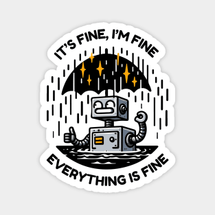 Funny Robot - It's Fine, I'm Fine, Everything is Fine Magnet