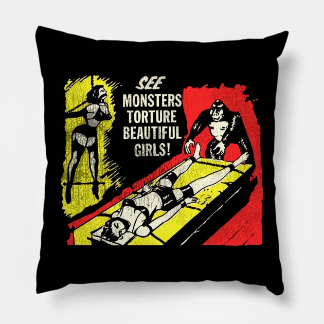 See Monsters... - Dr. Macabre 1950's Horror Pillow by darklordpug