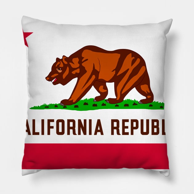 California Republic State Flag Pillow by koolteas