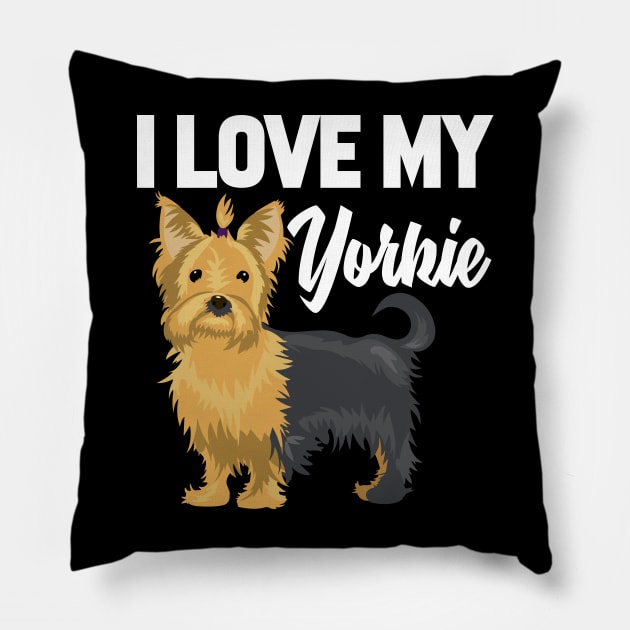 I Love My Yorkie Pillow by williamarmin