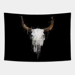 Dramabite Watercolor skull animal nature wildlife Tapestry