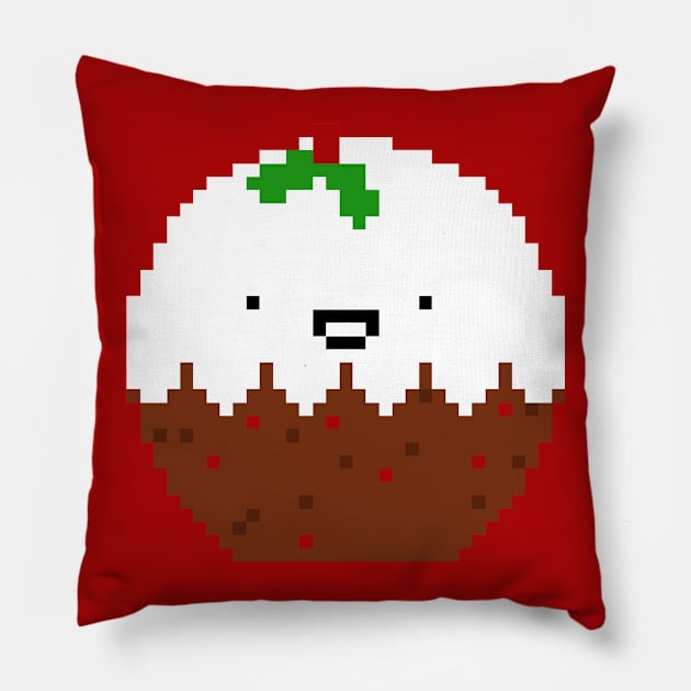 Cute Xmas Pixel Pud Pillow by perdita00