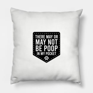 Dog Groomer Poop Pocket, Black and White Pillow