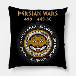 Greco Persian Wars Battles Ancient Greek History Gorgon Shield Pillow