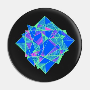 Geometric Art abstract cool triangles blue Pin