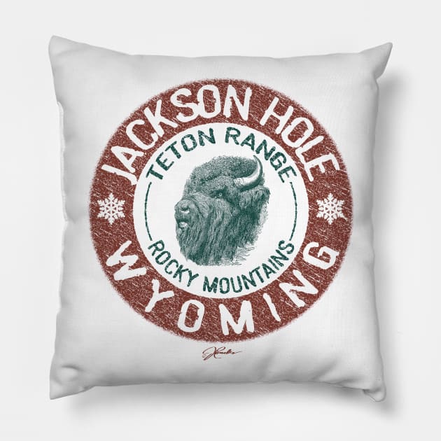 Jackson Hole, Wyoming, Tough Old Bison Pillow by jcombs