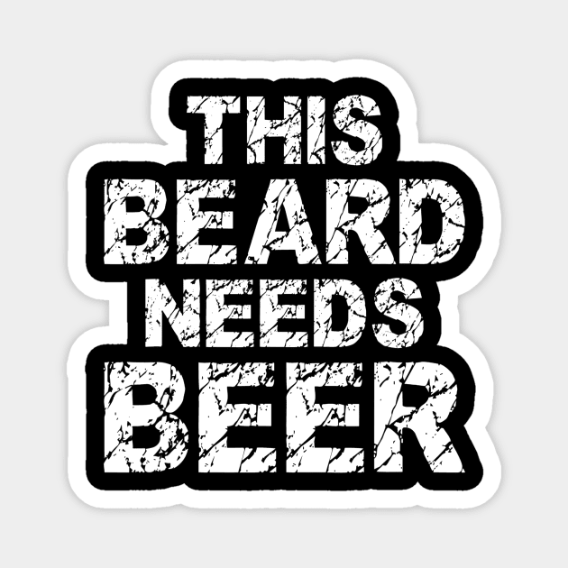 Mens This Beard Needs Beer Funny Beard Gift Magnet by marjaalvaro