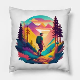 hiking in the mountains Pillow