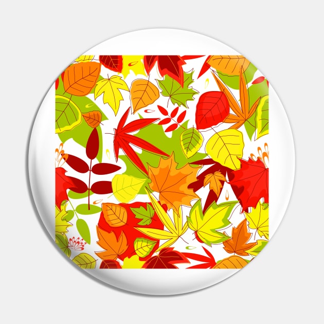 Fall Pattern Colourful Pin by Ken Adams Store