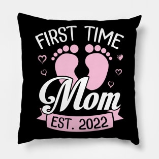 Baby Feet Hearts Happy To Me Mommy First Time Mom Est 2022 Pillow