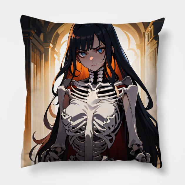 Skeleton Girl Pillow by Elijah101