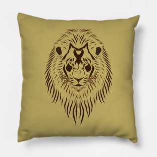 the mysterious gaze of the lion Pillow