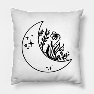 Moon Flower Art T-Shirt Pillow