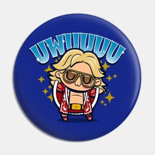 Funny Cute Kawaii UWU 80's Professional Wrestler Cartoon Pin