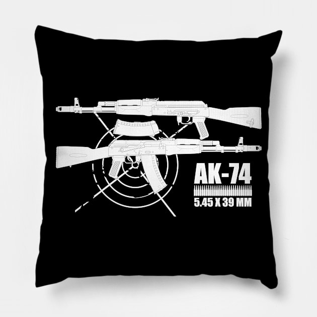 AK-74 Kalashnikov (two sides) Pillow by FAawRay