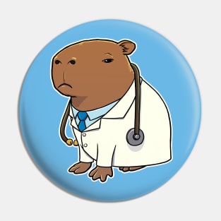 Capybara Doctor Costume Pin