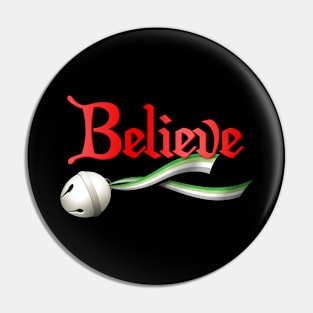 Believe Aromantic Pride Jingle Bell Pin