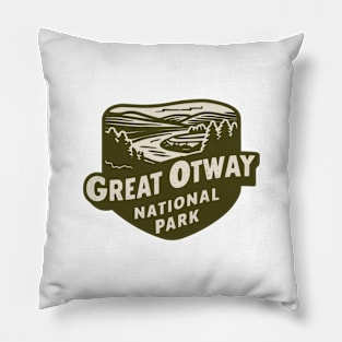 Great Otway National Park Retro Emblem Pillow