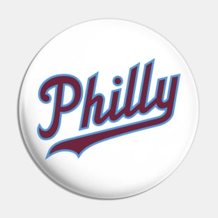 Philly Script - White/Burgundy Pin