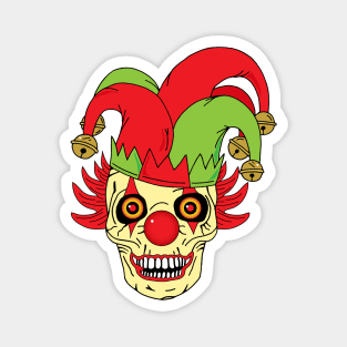 Evil Joker Clown Skull Magnet