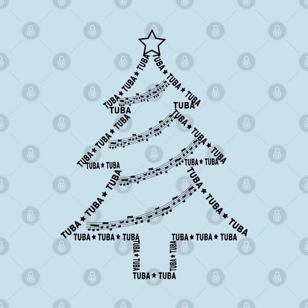 Tuba Text Christmas Tree by Barthol Graphics