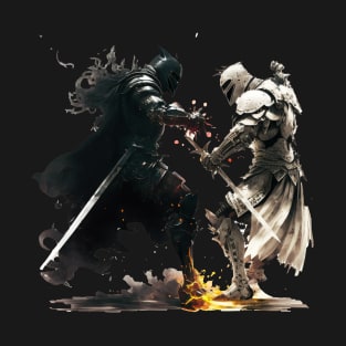 Black and white knight T-Shirt