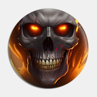 Skull on Fire Pin