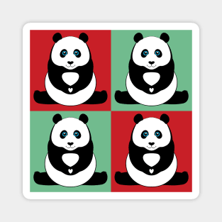 PANDA PAWS HEART 4 Magnet