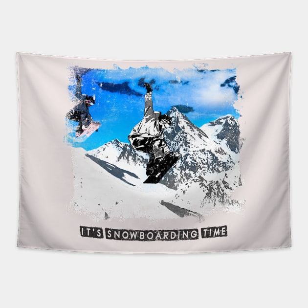 it`s snowboarding time Tapestry by ElArrogante