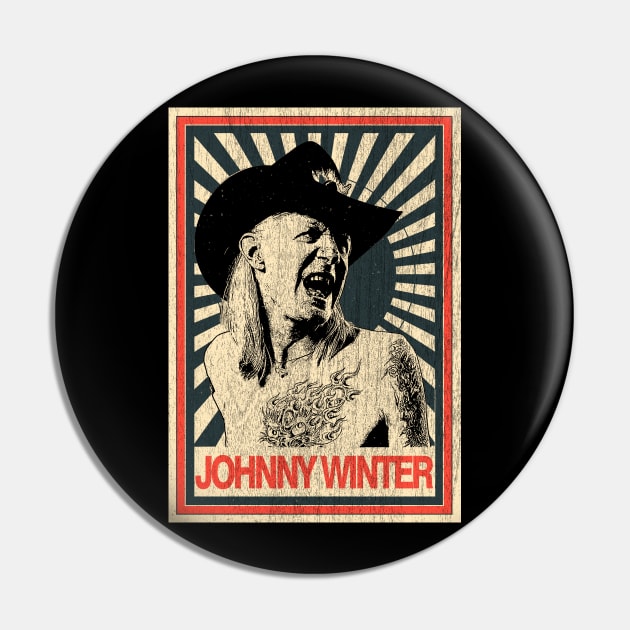 Vintage Poster Johnny Winter Tatto Pin by Odd Even