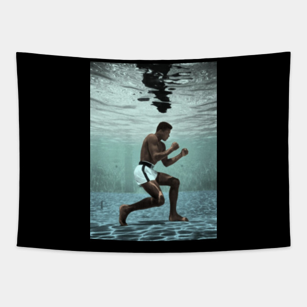 Muhammad Ali Underwater Motivational Tapestry Teepublic