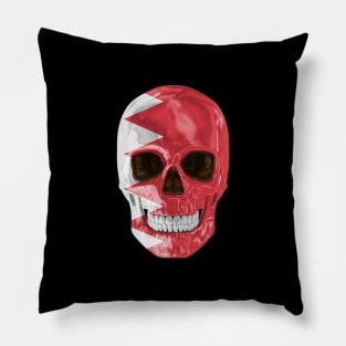 Bahrain Flag Skull - Gift for Bahraini With Roots From Bahrain Pillow