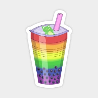 Rainbow Bubble Tea Magnet