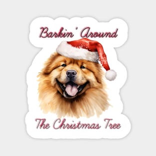 Christmas Chowchow Dog in Santa Hat Magnet