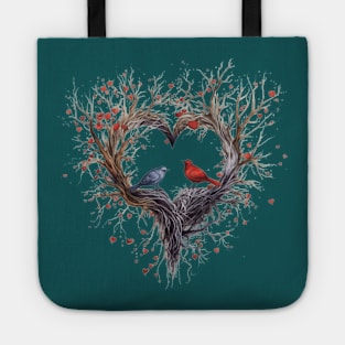 Cool Design tree birds Heart,birds on tree Tote