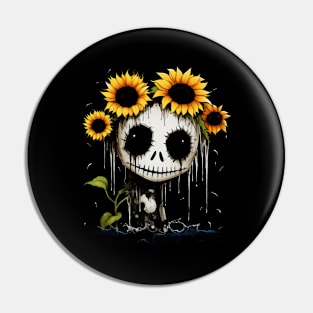 Goth Halloween Sunflower Queen Pin