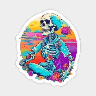 Colorful preppy skeleton style Magnet