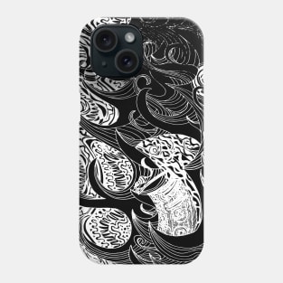 Boat In The Night / Psychedelic Abstract Stormy Sea (White) Phone Case