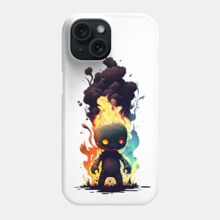 Major Malfunction - Angry little robot - Fire and Smoke Phone Case