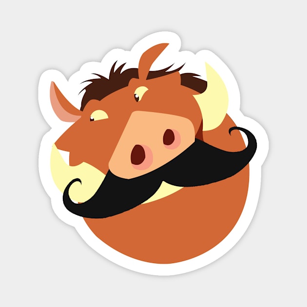 Pumbaa with Mustache Magnet by LuisP96