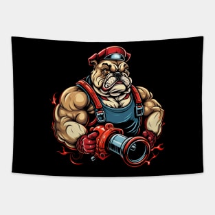 Firefighter Bulldog Tapestry