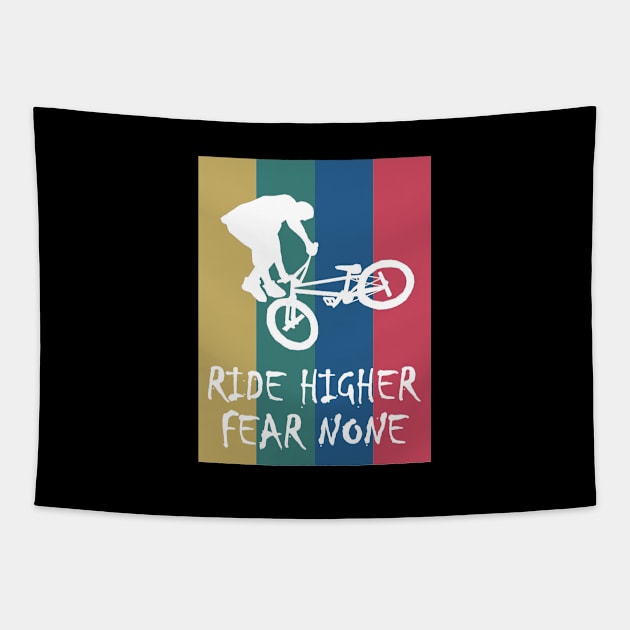 BMX ride higher fear none Tapestry by aktiveaddict