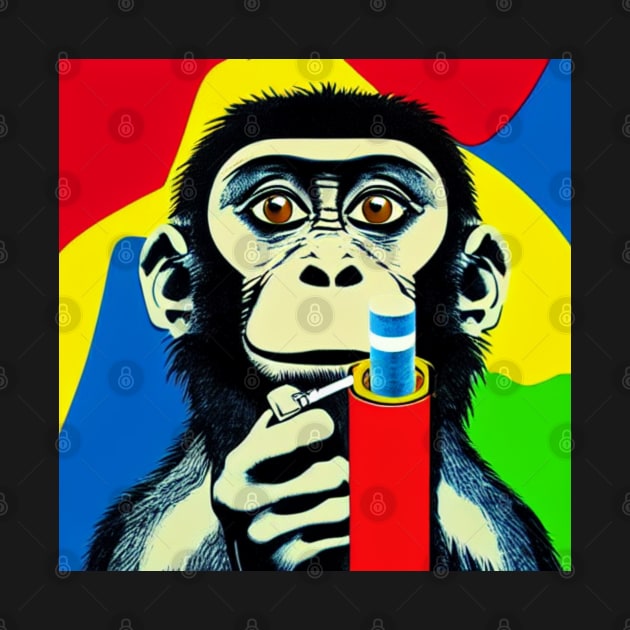 Colorful smoking monkey by O.M design