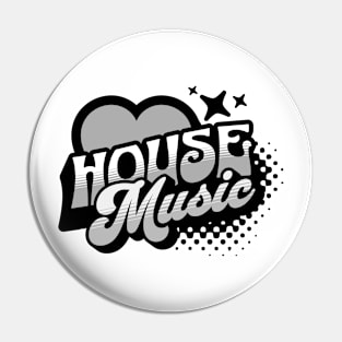 HOUSE MUSIC  - Y2K Retro Heart (Grey) Pin