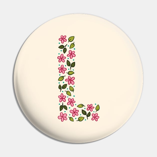 Floral Monogram Letter L Pin by SRSigs