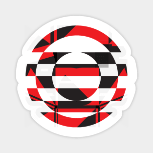 Geometric red modern abstract black Magnet