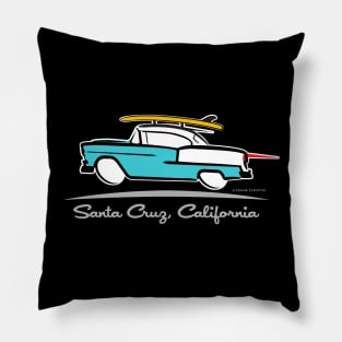 1955 Chevrolet Hardtop Coupe Santa Cruz California Gone Surfing Pillow