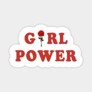 Girl Power Grovey Text With Sunflower Magnet