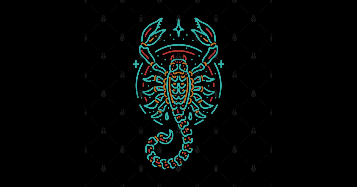 scorpion line art - Tattoo - Magnet | TeePublic