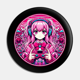 Gamer girl pink lovely Pin